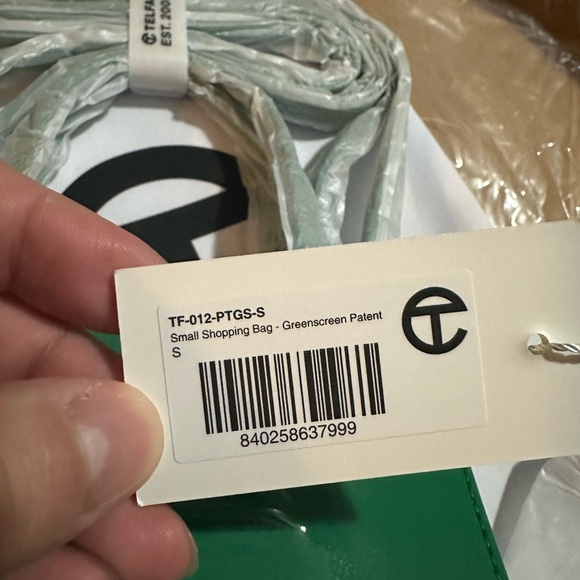 Telfar Small Shopping Bag in Greenscreen Patent - Picture 12 of 14